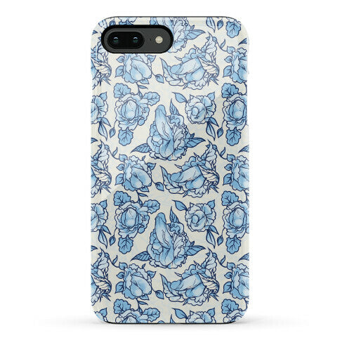 Floral Penis Pattern Blue Phone Case