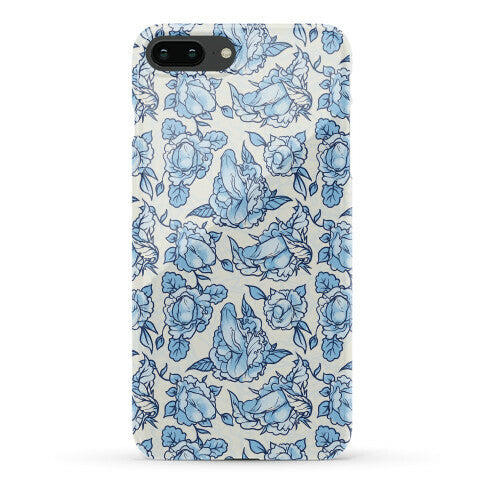 Floral Penis Pattern Blue Phone Case