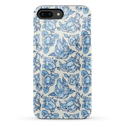 Floral Penis Pattern Blue Phone Case