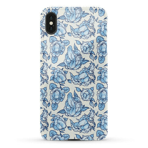 Floral Penis Pattern Blue Phone Case