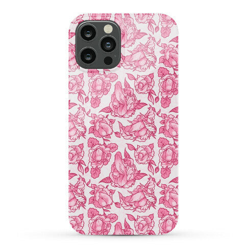 Floral Penis Pattern Pink Phone Case