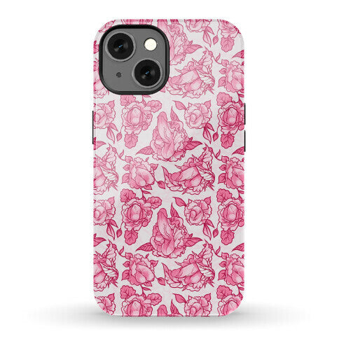 Floral Penis Pattern Pink Phone Case