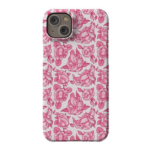 Floral Penis Pattern Pink Phone Case