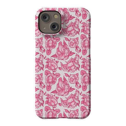 Floral Penis Pattern Pink Phone Case