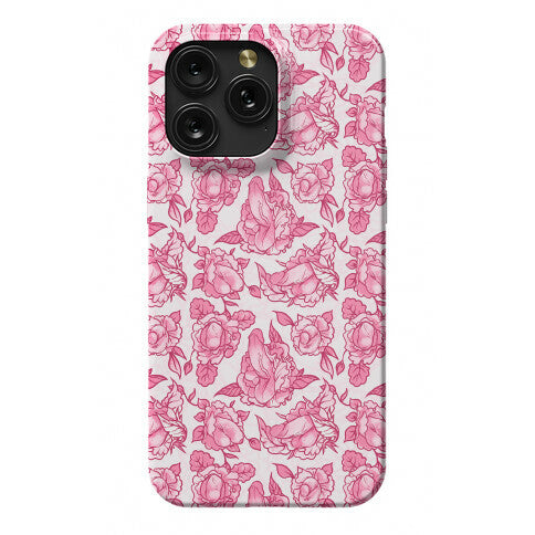 Floral Penis Pattern Pink Phone Case