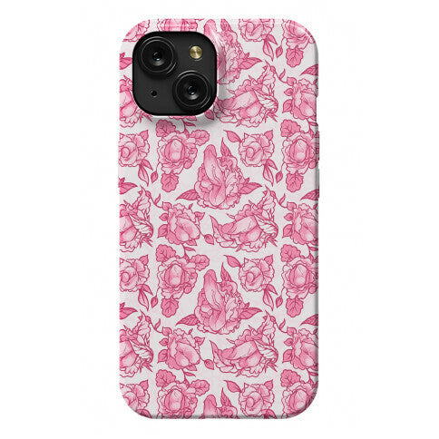 Floral Penis Pattern Pink Phone Case