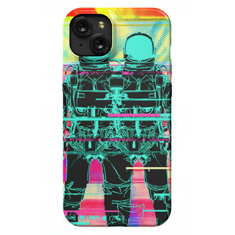 Twin Astronaut Glitch Phone Case