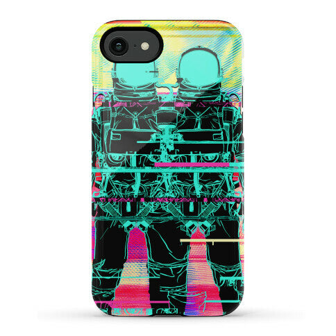 Twin Astronaut Glitch Phone Case