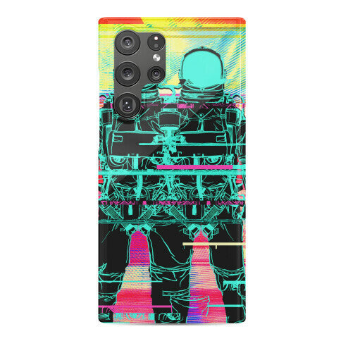 Twin Astronaut Glitch Phone Case