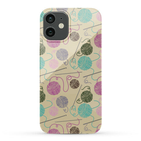 Yarn Balls and Knitting Needles Phone Case