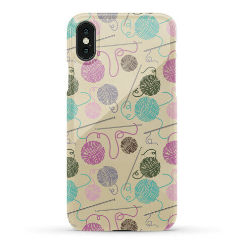Yarn Balls and Knitting Needles Phone Case