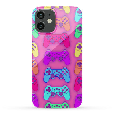 Rainbow Pixel Game Controller Phone Case