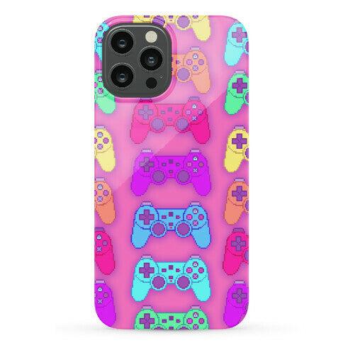 Rainbow Pixel Game Controller Phone Case