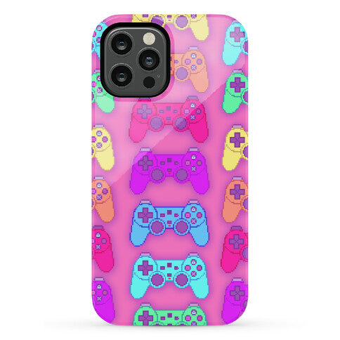 Rainbow Pixel Game Controller Phone Case