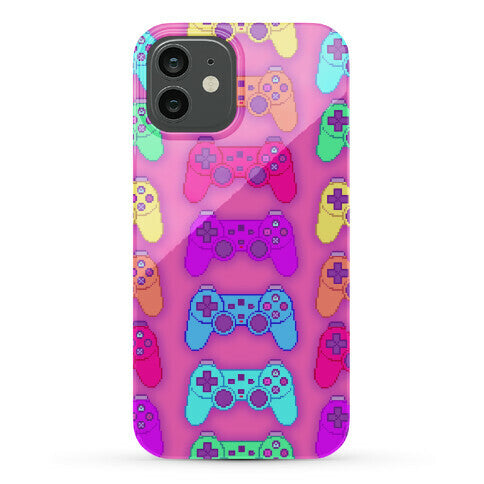 Rainbow Pixel Game Controller Phone Case
