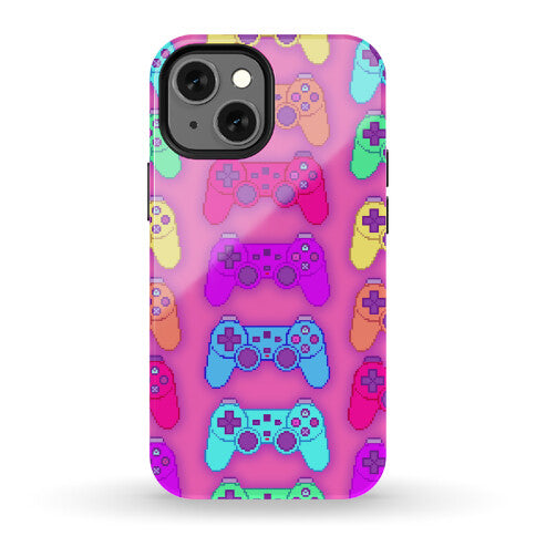 Rainbow Pixel Game Controller Phone Case