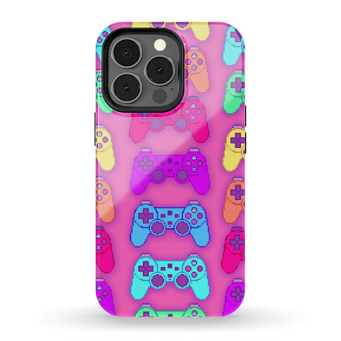 Rainbow Pixel Game Controller Phone Case
