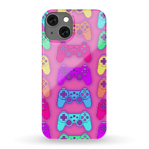 Rainbow Pixel Game Controller Phone Case