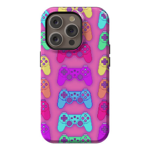 Rainbow Pixel Game Controller Phone Case