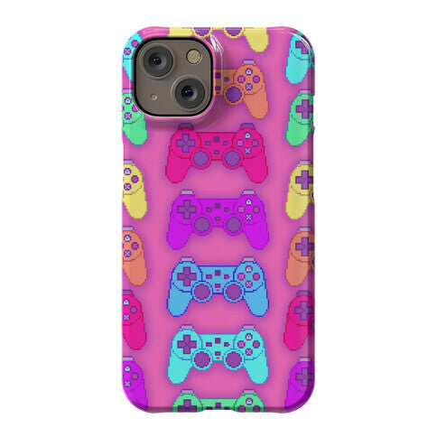 Rainbow Pixel Game Controller Phone Case