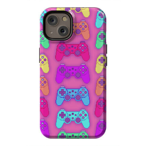 Rainbow Pixel Game Controller Phone Case