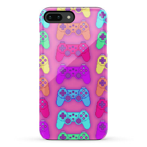 Rainbow Pixel Game Controller Phone Case