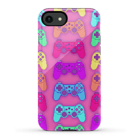 Rainbow Pixel Game Controller Phone Case