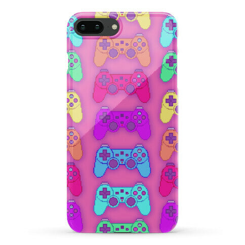 Rainbow Pixel Game Controller Phone Case