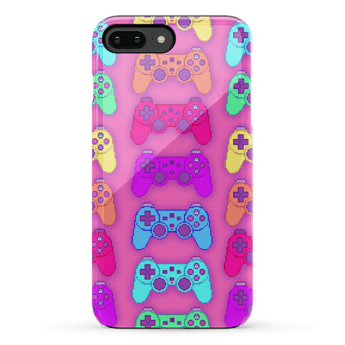 Rainbow Pixel Game Controller Phone Case