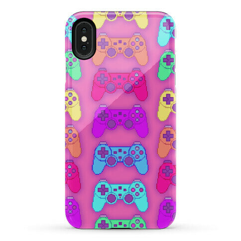 Rainbow Pixel Game Controller Phone Case
