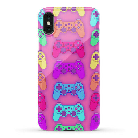 Rainbow Pixel Game Controller Phone Case