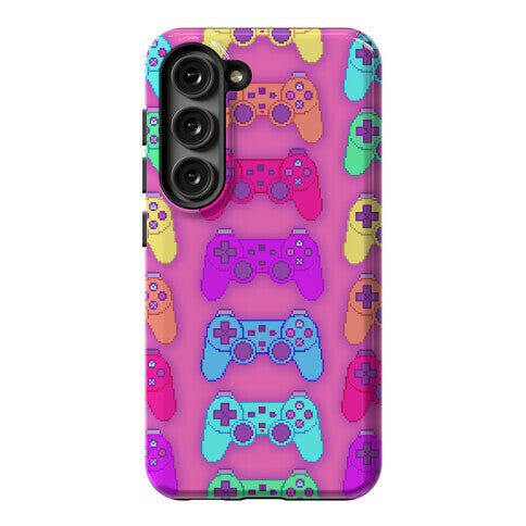 Rainbow Pixel Game Controller Phone Case
