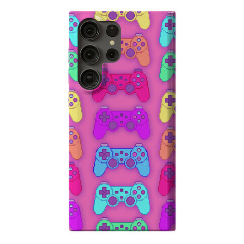 Rainbow Pixel Game Controller Phone Case