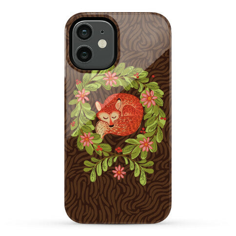 Sleeping Fox Wreath Phone Case