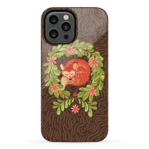 Sleeping Fox Wreath Phone Case