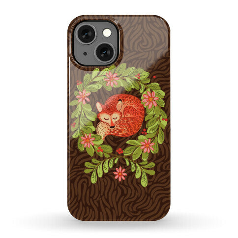 Sleeping Fox Wreath Phone Case