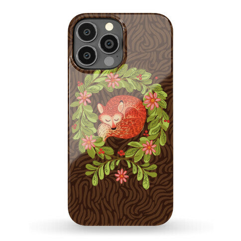 Sleeping Fox Wreath Phone Case