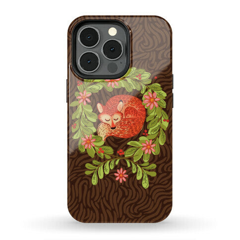 Sleeping Fox Wreath Phone Case