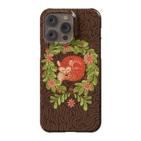 Sleeping Fox Wreath Phone Case
