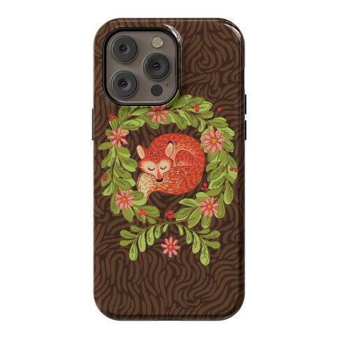 Sleeping Fox Wreath Phone Case