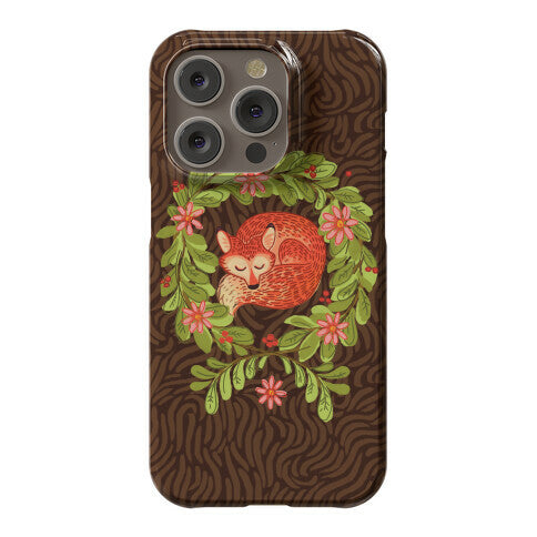 Sleeping Fox Wreath Phone Case