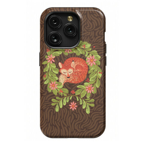 Sleeping Fox Wreath Phone Case