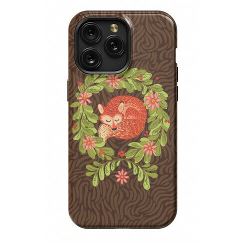 Sleeping Fox Wreath Phone Case