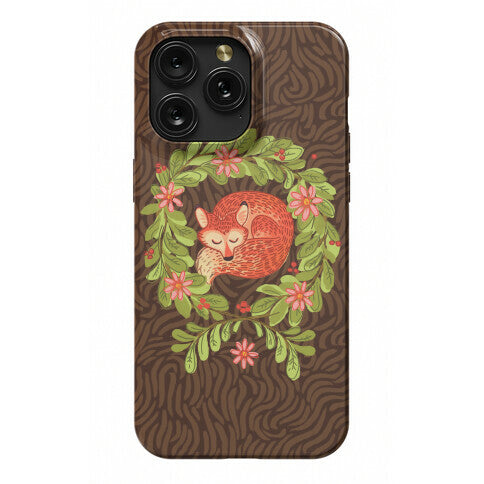 Sleeping Fox Wreath Phone Case
