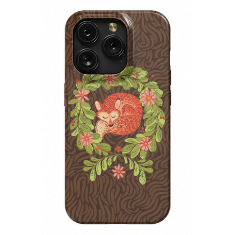 Sleeping Fox Wreath Phone Case