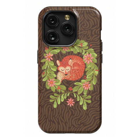 Sleeping Fox Wreath Phone Case