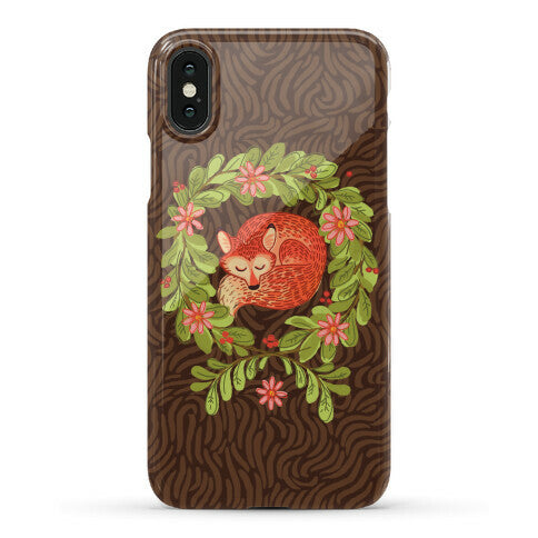 Sleeping Fox Wreath Phone Case
