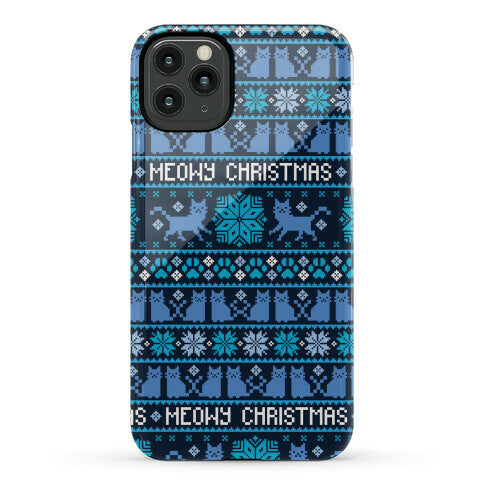 Meowy Christmas Cat Sweater Pattern Phone Case