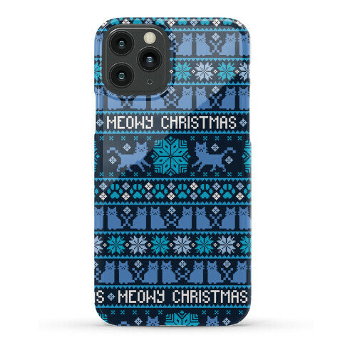 Meowy Christmas Cat Sweater Pattern Phone Case