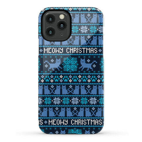 Meowy Christmas Cat Sweater Pattern Phone Case